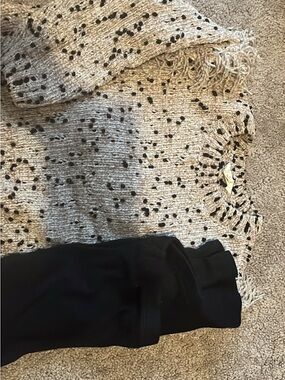 Jessica Simpson Beige Knit Sweater with Black Leggings Kids Matching Set